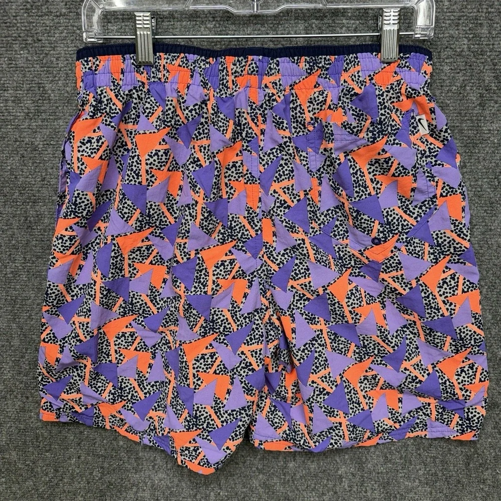 Nike‎ Swim Shorts lined mens size medium Purple / Orange geometric print